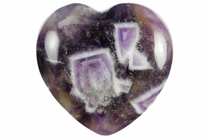 1.2" Polished Chevron Amethyst Hearts - Photo 1